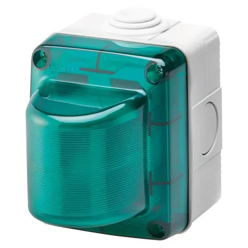 TESTIGO DE SEÑALIZACIÓN 230V 15W EN GRIS RAL 7035 CON DIFUSOR VERDE IP55 Bestseller