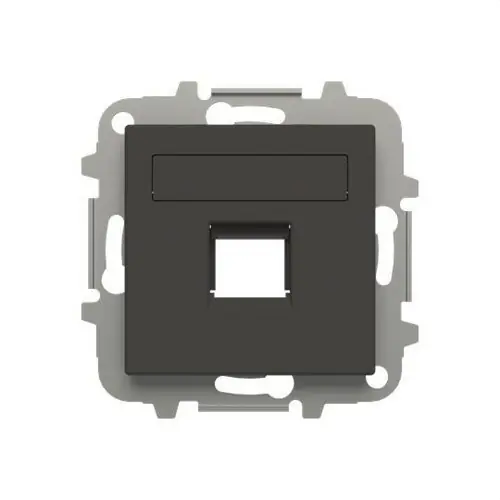 Garantía Incluida TAPA 1 CONECTOR SERIE DE LUJO CON PERSIANA NEGRO ESSENCE