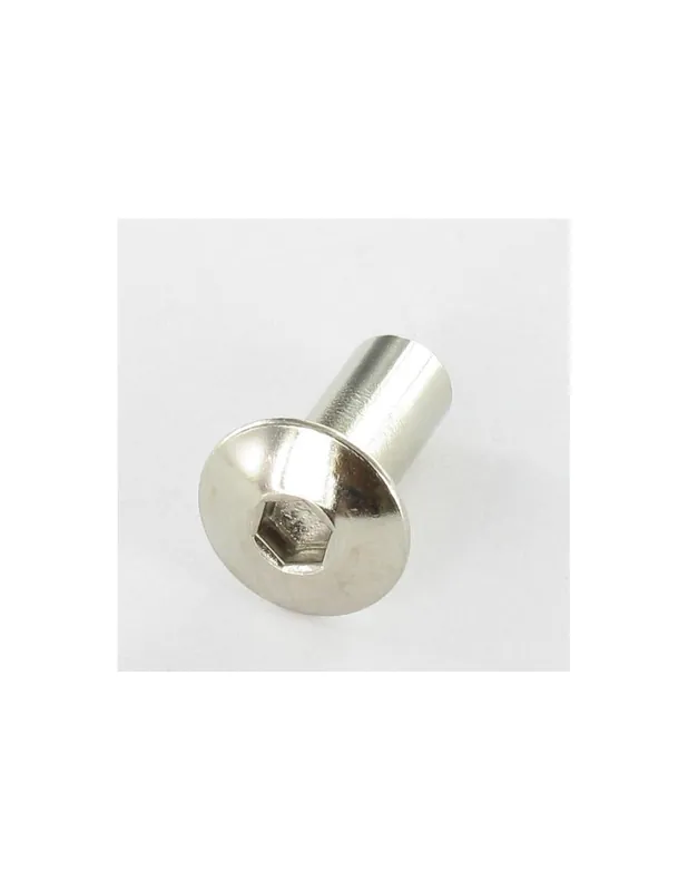 Lujoso 1 x Tornillo encuadernador FEM poelier cabeza redonda ancha llave de 4 13X16 TB5X12 Acero niquelado