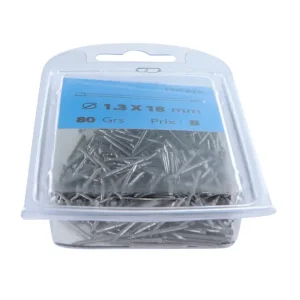 1 x Blíster 80GR Punta cabeza cabeza perdida longitud 18 Acero bruto Lujoso
