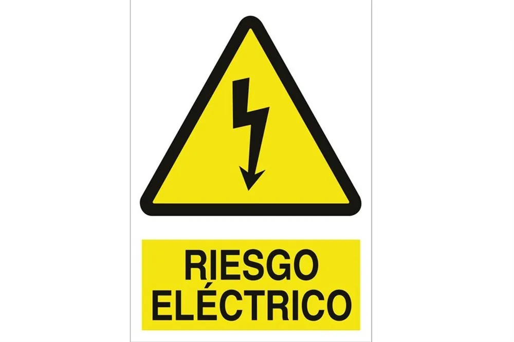 SEÑAL POLIESTIRENO 297X210 MM Riesgo eléctrico Profesional