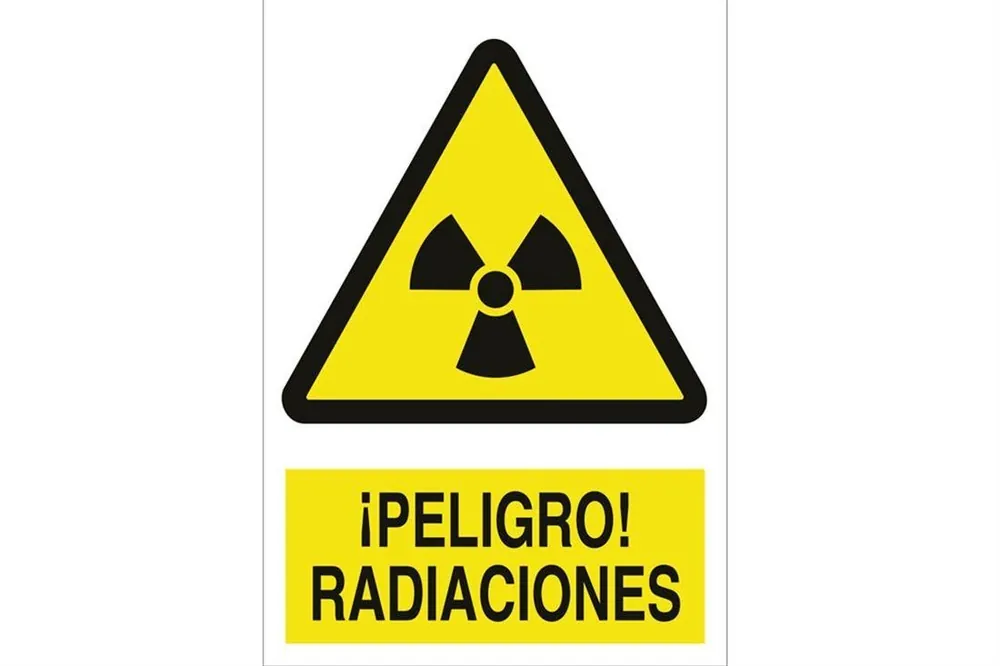 SEÑAL POLIESTIRENO 210X148 MM ¡Peligro! radiaciones A Buen Precio
