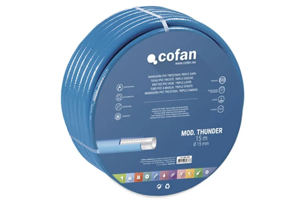 MANGUERA PVC MOD. THUNDER 3C TRICOTADA Ø15X15 m Mayoreo