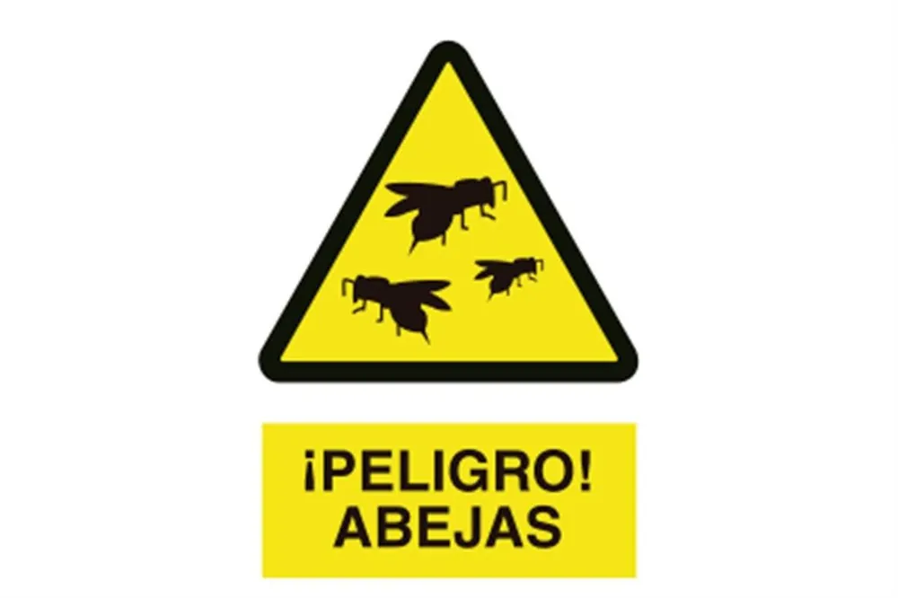 SEÑAL ADHESIVO 148X105 MM. Peligro Abejas Precio De Fábrica