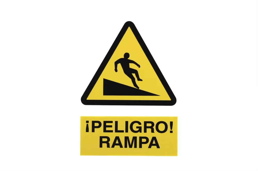 Favorito De Clientes SEÑAL POLIESTIRENO 148 X105 MM Peligro Rampa