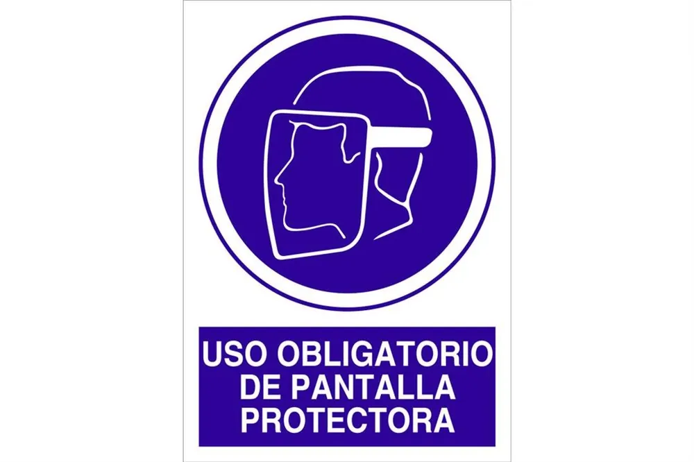 Mejor Calidad SEÑAL ADHESIVO 210X148MM. Uso obligatorio de pantalla protectora