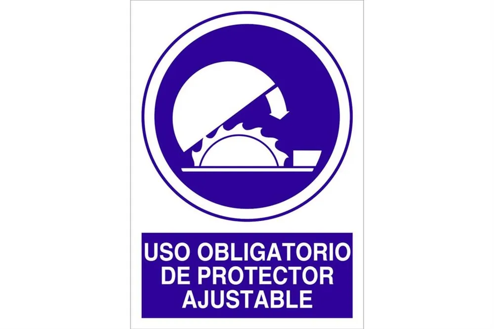 Artesanal SEÑAL POLIESTIRENO 148X105MM Uso obligatorio de protector ajustable