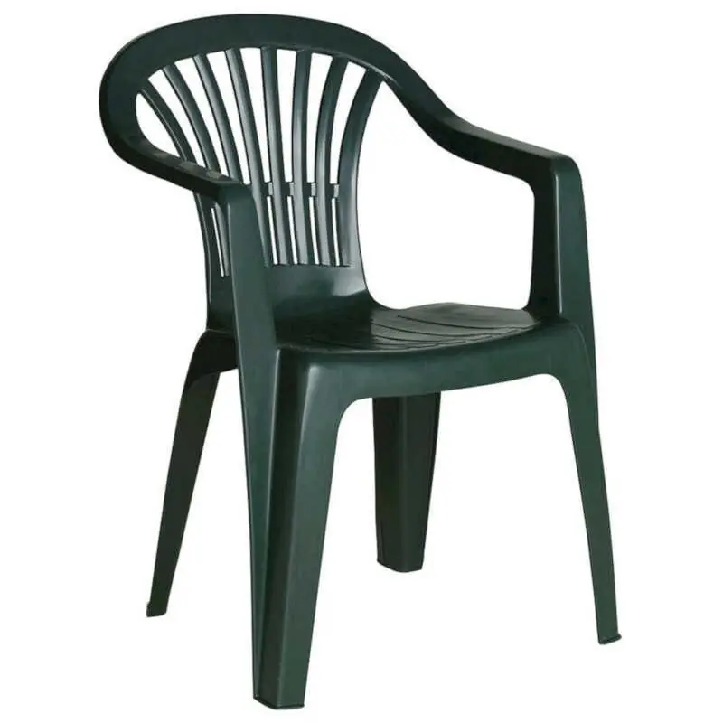 Silla Respaldo Bajo Resina Monobloc, Color Verde, Modelo Lyra Venta Final