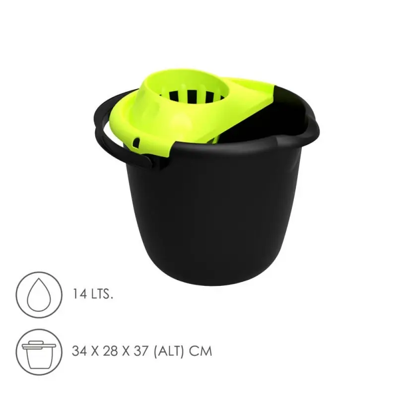 Cubo Fregona Con Escurridor Redondo 14 Litros Promoción
